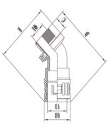 45°快插式尼龙塑料电缆防水接头结构图
